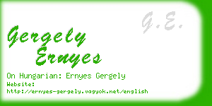 gergely ernyes business card